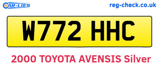 W772HHC are the vehicle registration plates.