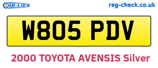 W805PDV are the vehicle registration plates.
