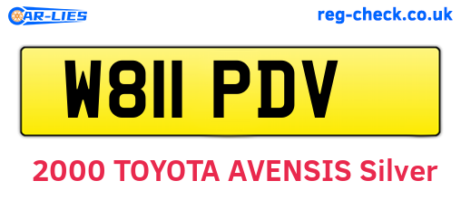 W811PDV are the vehicle registration plates.