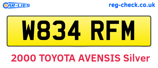W834RFM are the vehicle registration plates.
