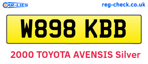W898KBB are the vehicle registration plates.