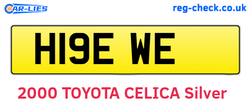 H19EWE are the vehicle registration plates.