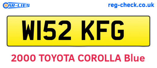 W152KFG are the vehicle registration plates.