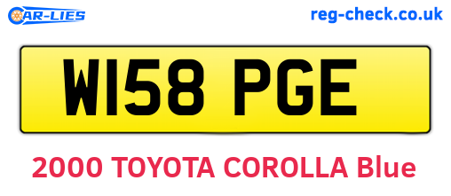 W158PGE are the vehicle registration plates.