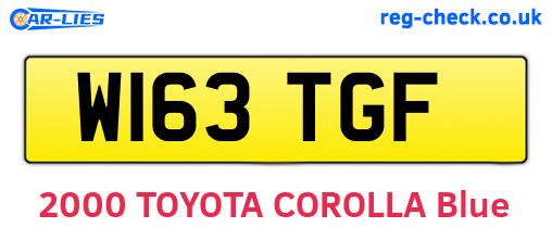 W163TGF are the vehicle registration plates.