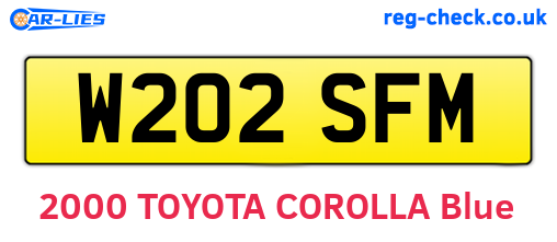 W202SFM are the vehicle registration plates.