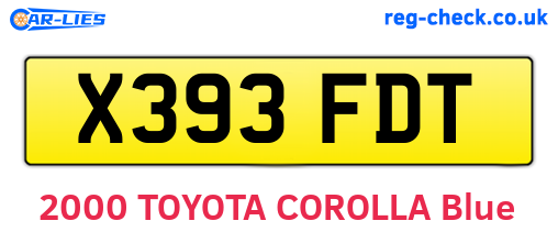 X393FDT are the vehicle registration plates.