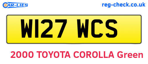 W127WCS are the vehicle registration plates.