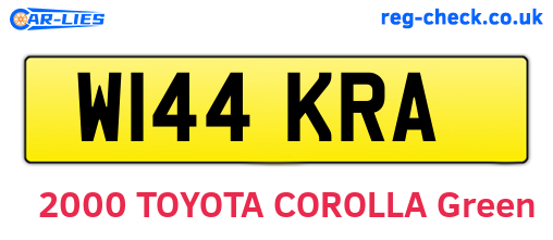W144KRA are the vehicle registration plates.