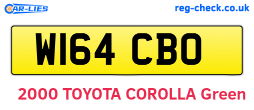 W164CBO are the vehicle registration plates.