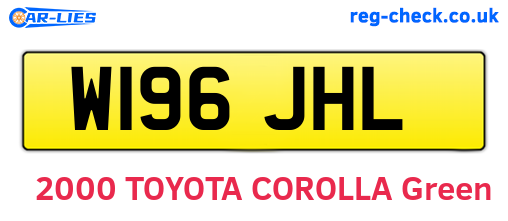 W196JHL are the vehicle registration plates.