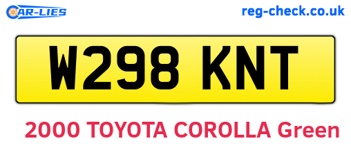 W298KNT are the vehicle registration plates.
