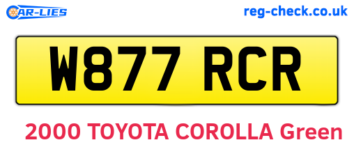 W877RCR are the vehicle registration plates.