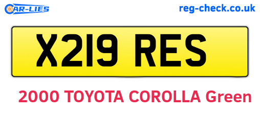 X219RES are the vehicle registration plates.