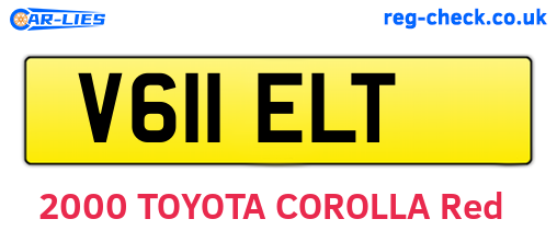 V611ELT are the vehicle registration plates.