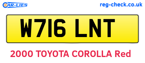 W716LNT are the vehicle registration plates.