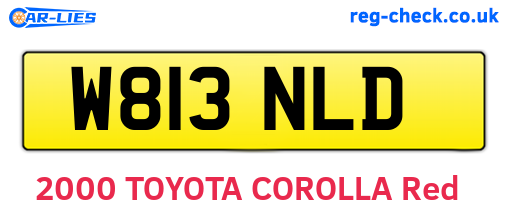 W813NLD are the vehicle registration plates.