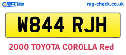 W844RJH are the vehicle registration plates.