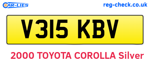 V315KBV are the vehicle registration plates.