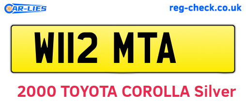 W112MTA are the vehicle registration plates.
