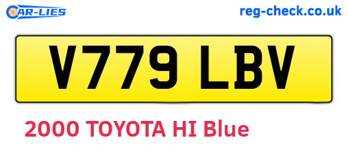 V779LBV are the vehicle registration plates.