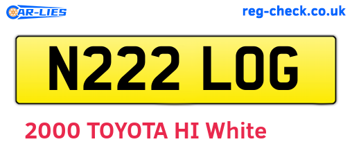 N222LOG are the vehicle registration plates.