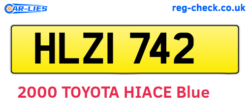 HLZ1742 are the vehicle registration plates.