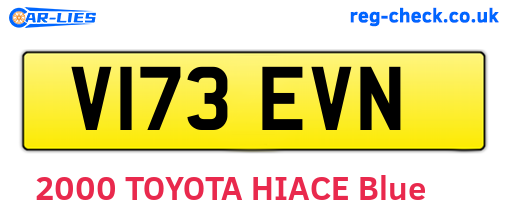 V173EVN are the vehicle registration plates.