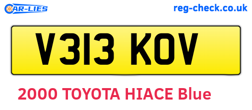 V313KOV are the vehicle registration plates.