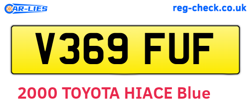 V369FUF are the vehicle registration plates.