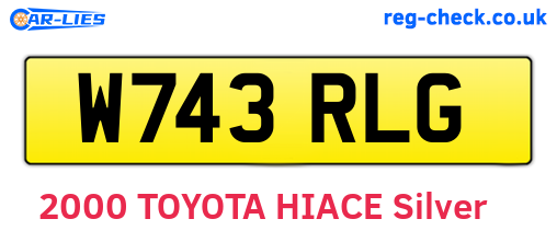 W743RLG are the vehicle registration plates.