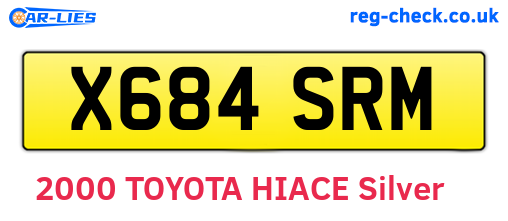 X684SRM are the vehicle registration plates.