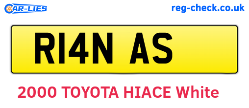 R14NAS are the vehicle registration plates.