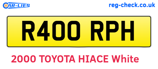 R400RPH are the vehicle registration plates.