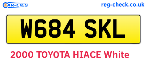 W684SKL are the vehicle registration plates.