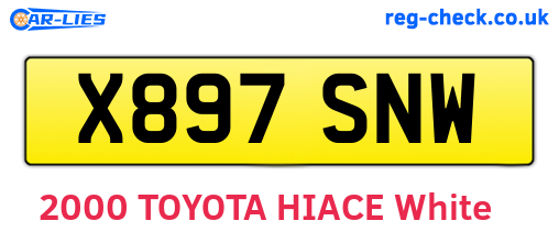 X897SNW are the vehicle registration plates.