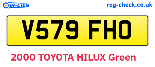 V579FHO are the vehicle registration plates.