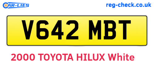 V642MBT are the vehicle registration plates.