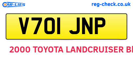 V701JNP are the vehicle registration plates.