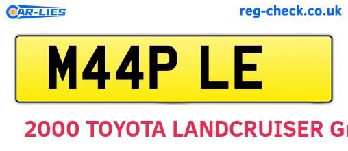 M44PLE are the vehicle registration plates.