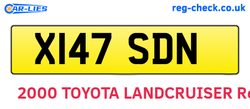 X147SDN are the vehicle registration plates.