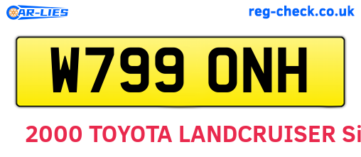 W799ONH are the vehicle registration plates.