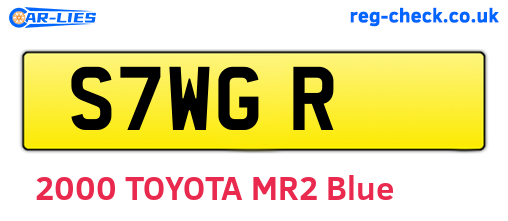 S7WGR are the vehicle registration plates.