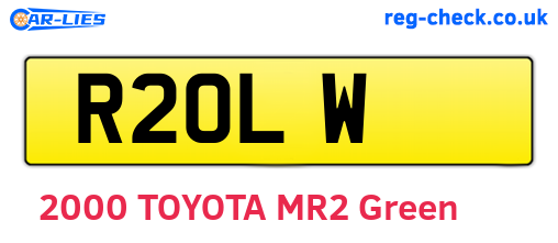 R2OLW are the vehicle registration plates.