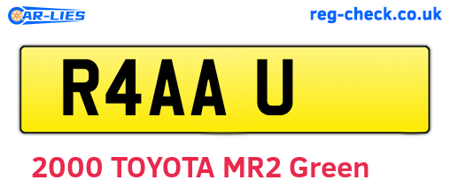 R4AAU are the vehicle registration plates.