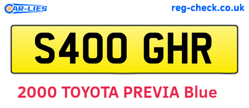 S400GHR are the vehicle registration plates.