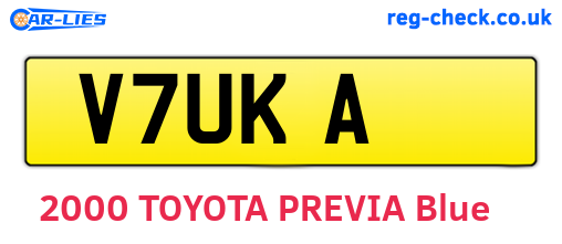 V7UKA are the vehicle registration plates.