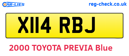 X114RBJ are the vehicle registration plates.
