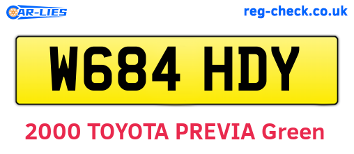 W684HDY are the vehicle registration plates.