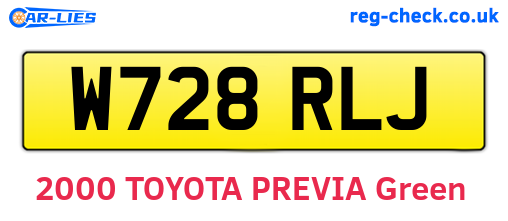 W728RLJ are the vehicle registration plates.